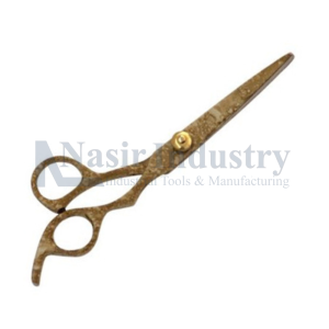 Brown Decal Finish Professional Barber Scissors with Finger Rest