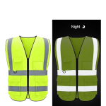 4 Pocket High Visibility Yellow 140 GSM Safety Vest with Reflective Strips  