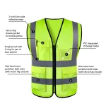 4 Pocket High Visibility Yellow 140 GSM Safety Vest with Reflective Strips  