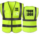 4 Pocket High Visibility Yellow 140 GSM Safety Vest with Reflective Strips  